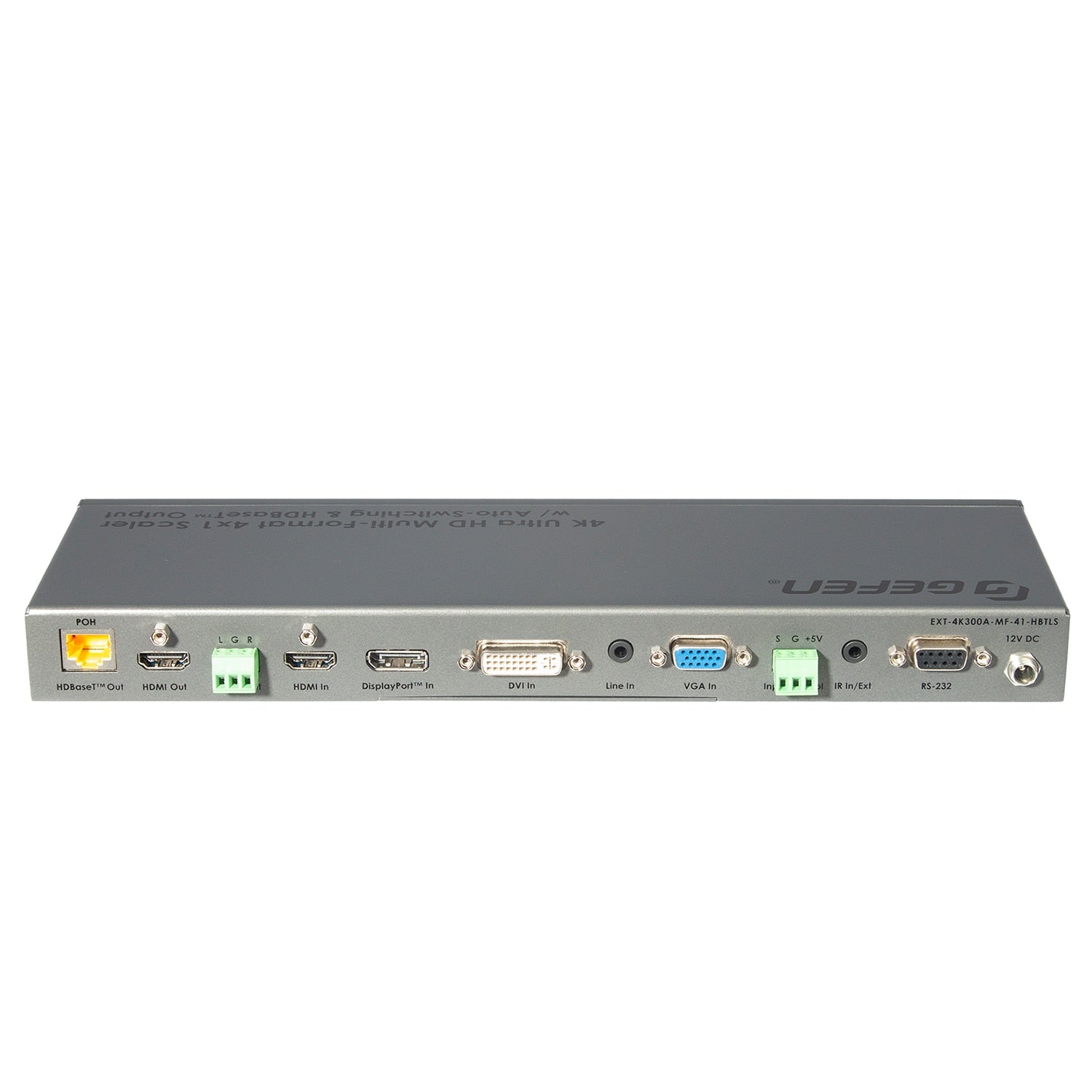 4K Ultra HD Multi-Format 4x1 Scaler w/ Auto-Switching & Split HDMI & HDBaseT Outputs (EXT-4K300A-MF-41-HBTLS)