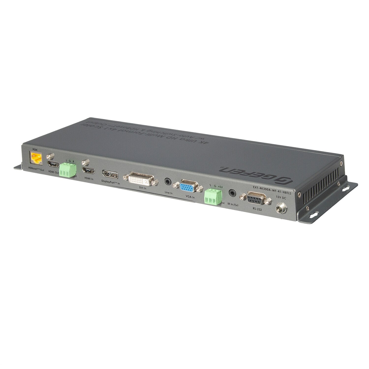 4K Ultra HD Multi-Format 4x1 Scaler w/ Auto-Switching & Split HDMI & HDBaseT Outputs (EXT-4K300A-MF-41-HBTLS)