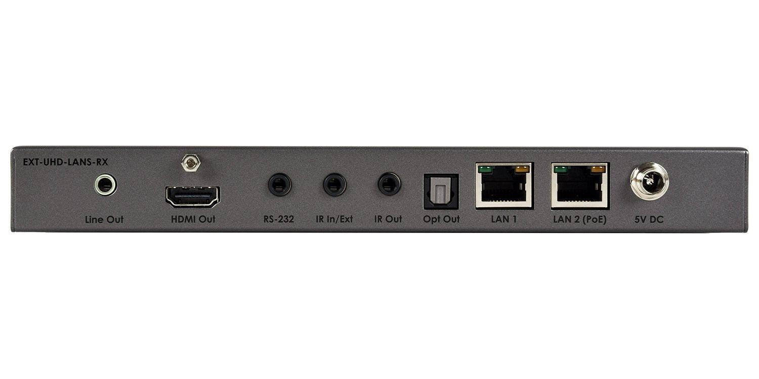 Gen 2.0 AV over IP Receiver with 4K, HDR, RS-232, IR, and Audio (EXT-UHD-LANS-RX) - EXT-UHD-LANS-RX - Gefen