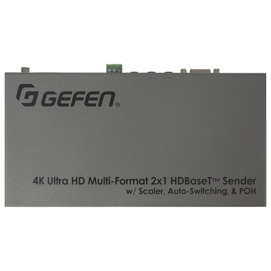 4K Ultra HD Multi - Format 2x1 HDBaseT Sender with Scaler, Auto - Switching, and POH (EXT - UHDV - HBTLS - TX) - EXT - UHDV - HBTLS - TX - Gefen