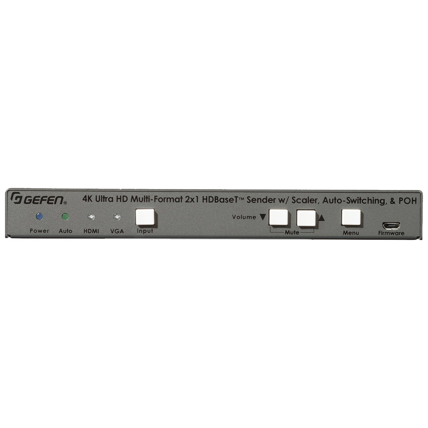 4K Ultra HD Multi - Format 2x1 HDBaseT Sender with Scaler, Auto - Switching, and POH (EXT - UHDV - HBTLS - TX) - EXT - UHDV - HBTLS - TX - Gefen