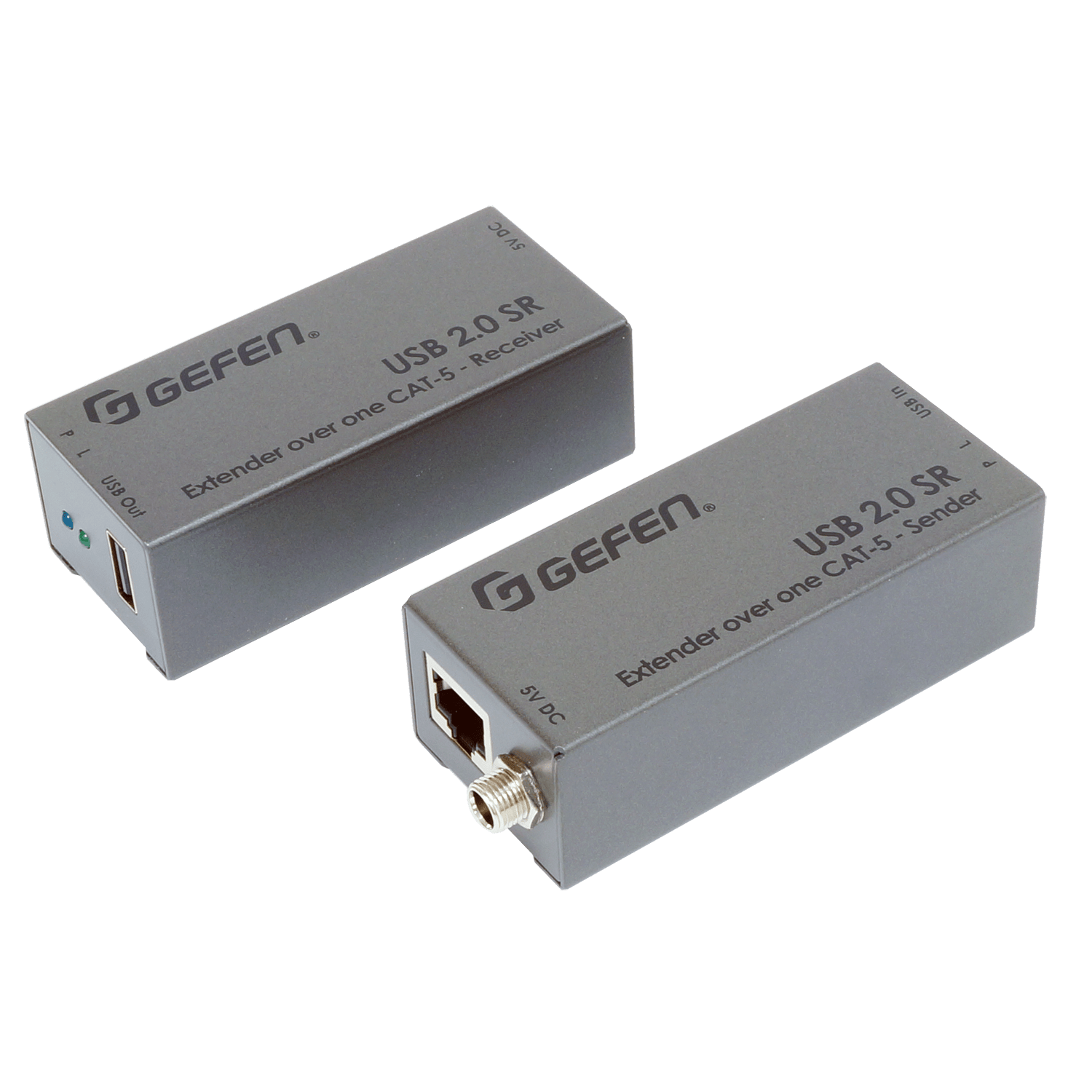 USB 2.0 Extender over one CAT - 5 Cable, 50m/165ft (EXT - USB2.0 - SR) - EXT - USB2.0 - SR - Gefen
