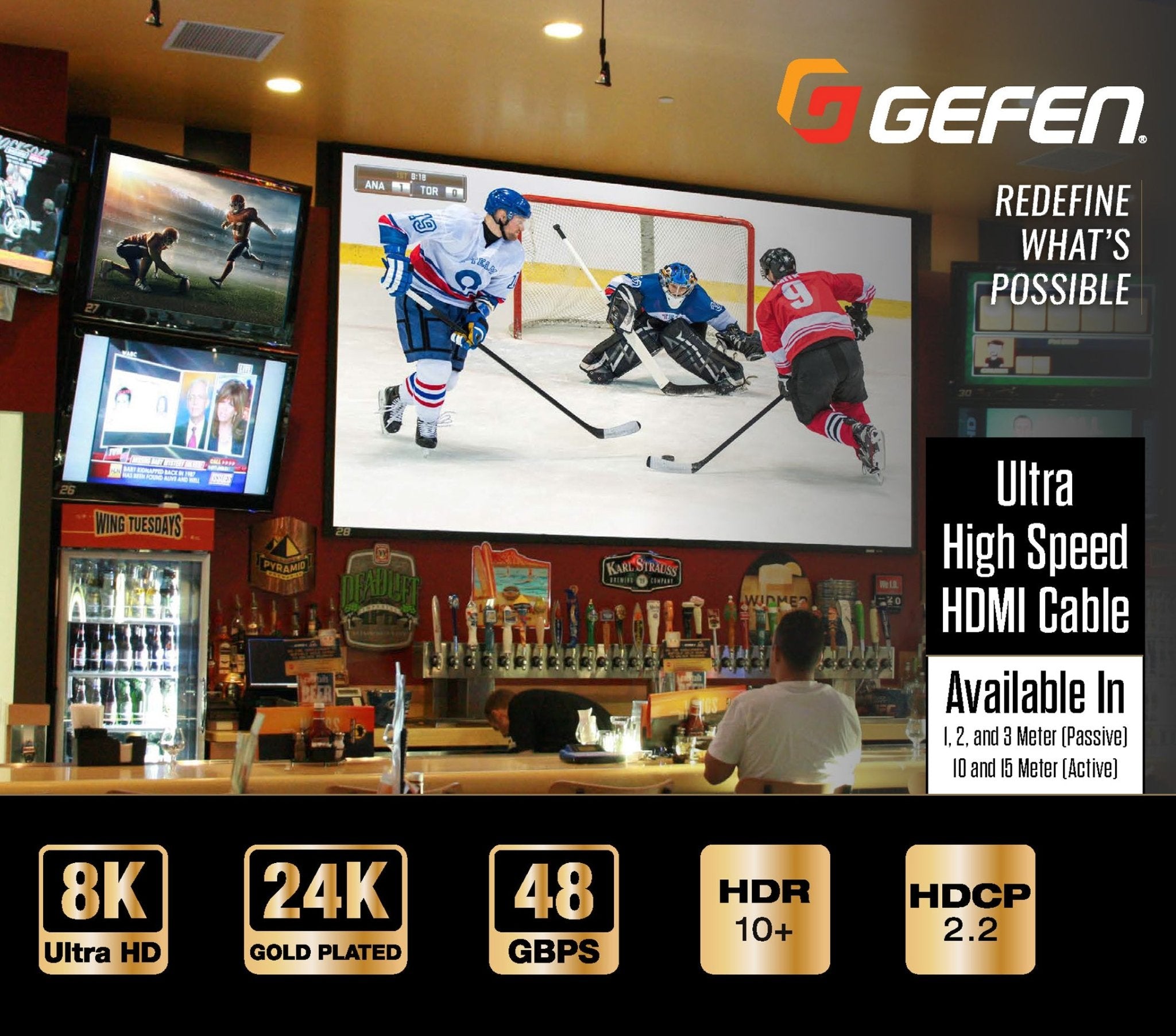 3 - Meter (9.9 Feet) 8K Ultra High Speed HDMI 2.1 Cable (GEF - CAB - HS - HDMI - 3M) - GEF - CAB - HS - HDMI - 3M - Gefen