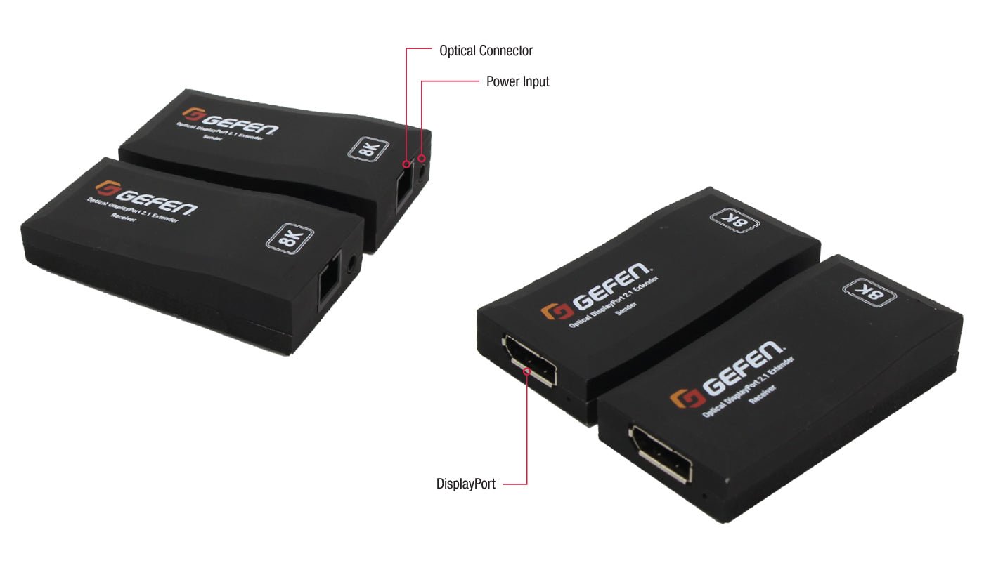 DisplayPort Extender with Fiber Optic & 8K/60Hz Support (GF-EXT-DP5-SC) - GF-EXT-DP5-SC - Gefen
