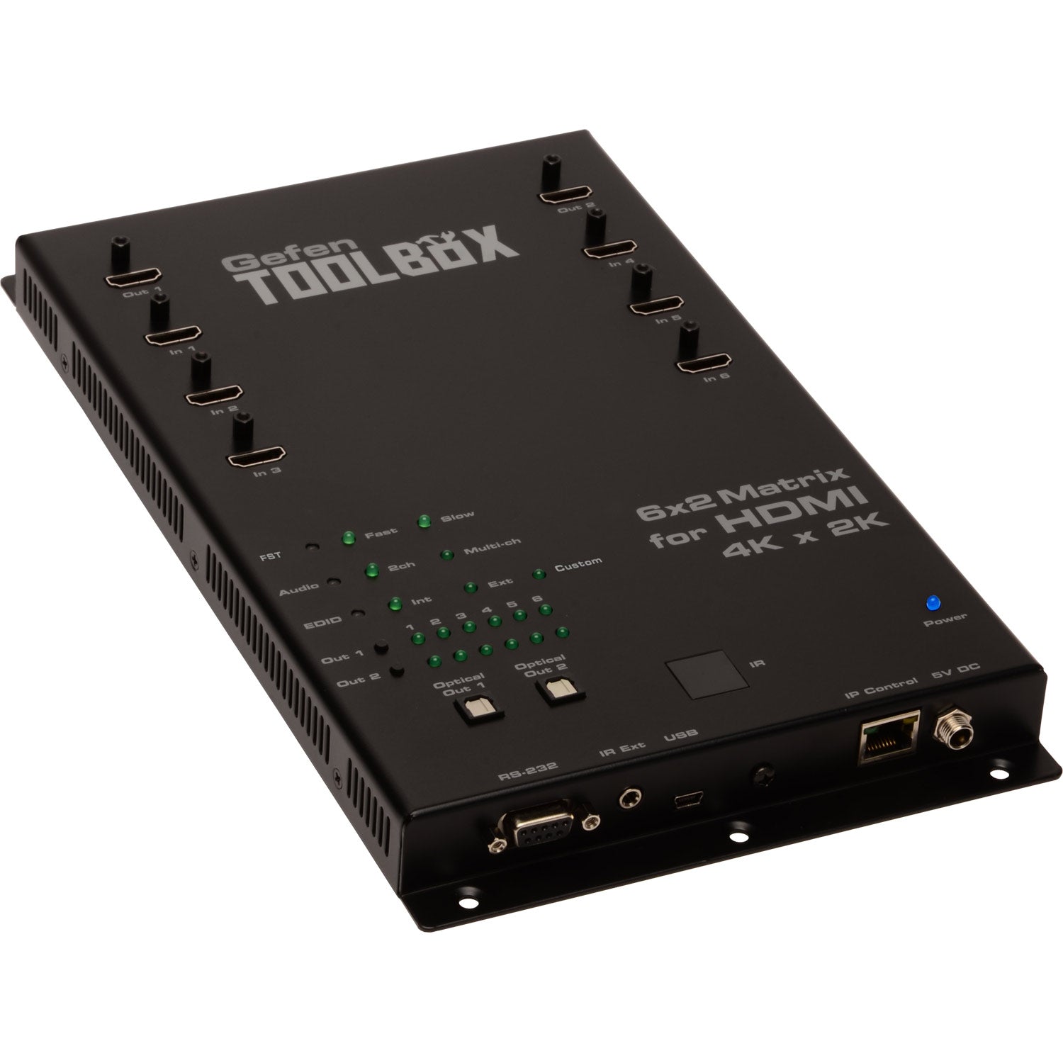 ToolBox 6x2 HDMI Matrix Switcher for 4K Ultra HD (GTB - HD4K2K - 642 - BLK) - GTB - HD4K2K - 642 - BLK - Gefen
