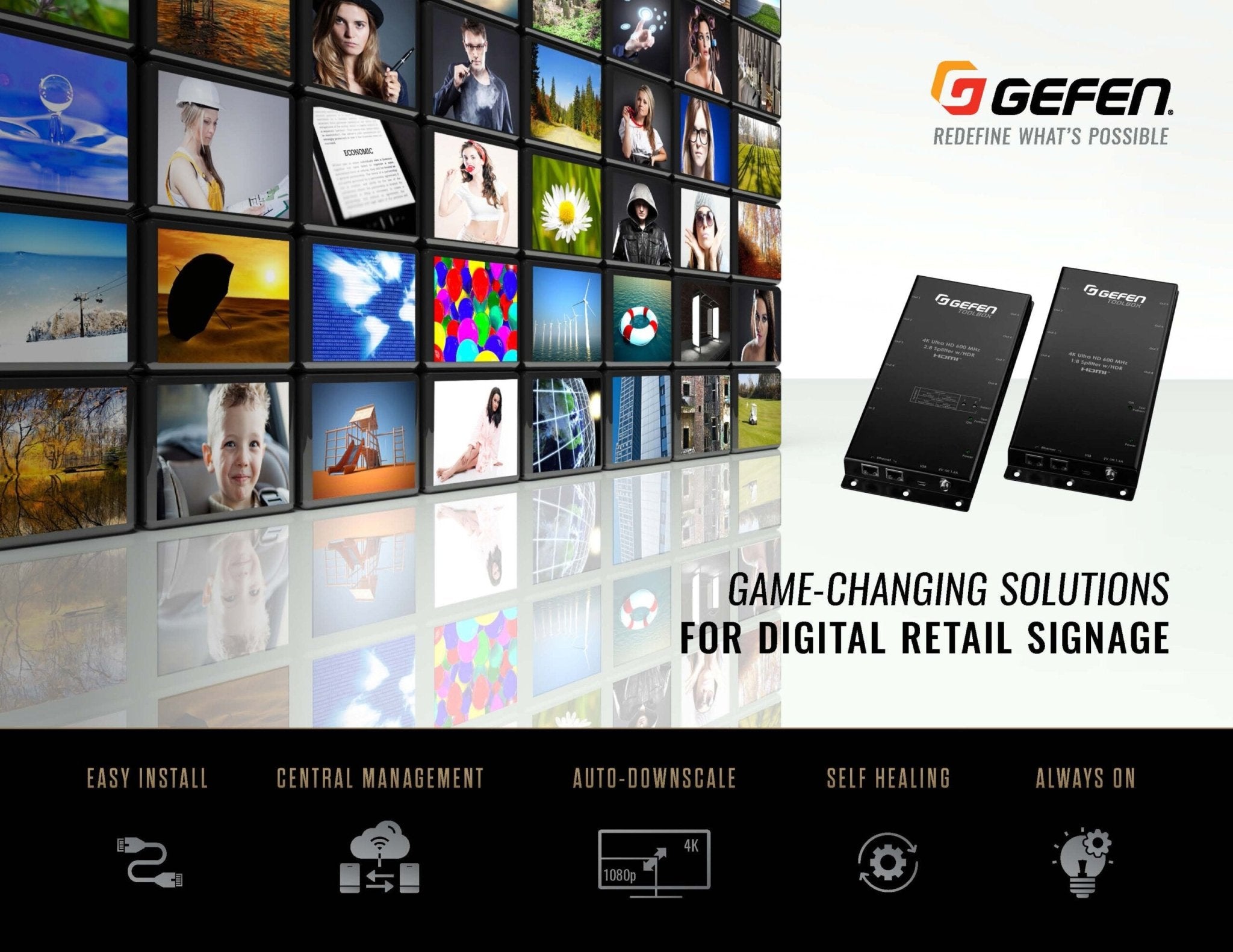 1x8 HDMI Splitter for 4K HDR (GTB - UHD600 - 18S - RT) - GTB - UHD600 - 18S - RT - Gefen